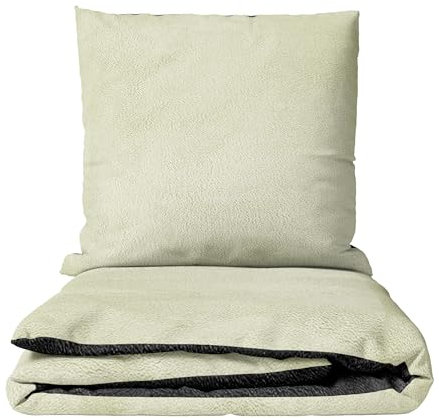 Leonado Vicenti Winter Bettwäsche Thermo Fleece Uni Flauschige Wendebettwäsche Set warm Bezug kuschelig, 2teilig, 155x220 cm
