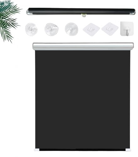 TZYYAO Store Enrouleur à Ventouse,Rideaux Occultants,Volets Roulants Opaques,Brise-Vue & Protection Solaire,Stores Temporaires avec Ventouses,sans Percage,Black-60x125cm(23.6x49.2in)