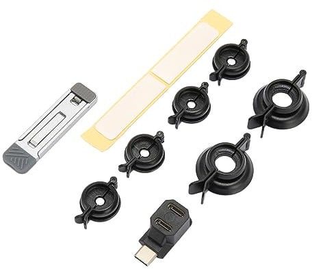 Plastic Thumbsticks Rocker Protect Kit for Steam Deck, Joystick Fixed Caps with Back Bracket & Type-C Adapter, 6 Thumbstick Caps for Steam Deck, for Switch, for Switch OLED/Lite