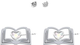 Buch-Ohrringe 925 Silber, Emaille