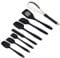 Salter BW12838EU7 Bakes Juego de utensilios de silicona – Kit de herramientas de cocina y horneado, volteador, cucharas, espátulas, raspador, cepillo Pasty, levantaclaras, a prueba de manchas, negro