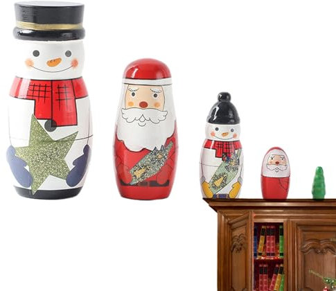 Visiblurry Russian Nesting Dolls | Set of 5 Nesting Russian Dolls Colorful and Atmospheric | Home Decor Products for Dining Table, Bedside, Computer Table, Coffee Table