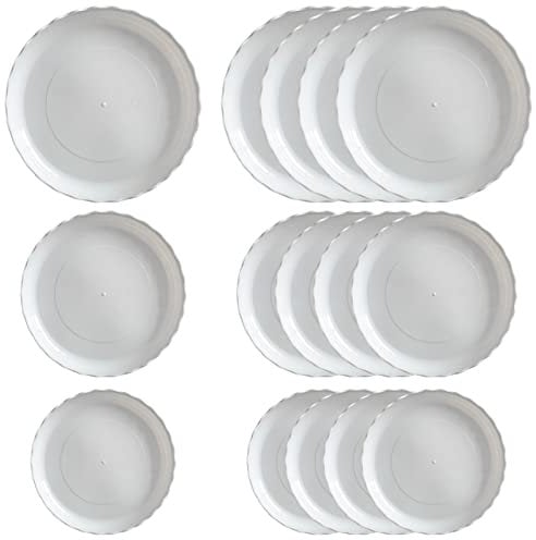 FEMONGY untersetzer blumentopf, Set von 15 weißen blumentopf untersetzer - blumenuntersetzer rund in 3 Größen (14cm, 16cm und 18cm) - Schützen Sie Ihre Böden und Möbel mit Pflanzen untersetzer