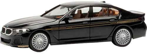 herpa Modellauto BMW Alpina B5 Limousine, Miniatur im Maßstab 1:87, Sammlerstück, Made in Germany, Modell aus Kunststoff, Schwarz