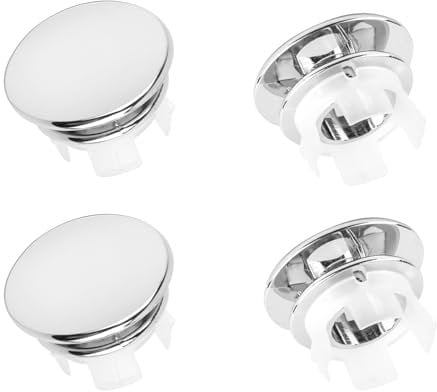 4 Couvercle de Trop-Plein pour Lavabo, Bouchon Trop Plein Lavabo, Anneau de Débordement d’Évier Couvercle de Trop-Plein, Couvercle de Trop-Plein pour Lavabo, Salle de Bain, Cuisine