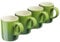 Cooks Professional 4 Piece Espresso Coffee Cup Set | Dishwasher & Microwave Safe Durable Stoneware Stylish Colourful Graduated Design Mini Drinking Mugs | 100ml Capacity | Green
