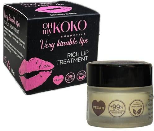 OhMyKoko | Feuchtigkeitsspendendes und Volumensteigerndes Lippenserum mit Hyaluronsäure | Natürlicher Lippenbalsam in fester Form | Mit pflanzlichem Kollagen, Vitamin C und Aloe Vera | 10 ml