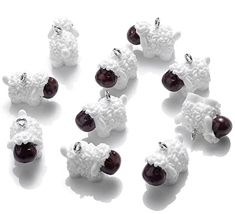 Zghhc 10 Teile/Satz Tier Harz Charms Perlen Anhänger Schafe Charms Für Die Herstellung Von Schmuck Liefert DIY Handwerk Halskette