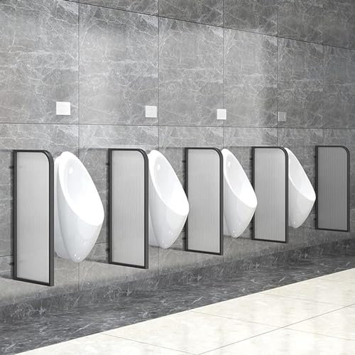 XIAGJAO Urinalsieb WC-Trennwand, Badezimmer-Wandteiler, Glas-Bildschirm, wasserabweisend, Wandmontage, Herren-Urinal-Sichtschutz (Farbe: Schwarz)