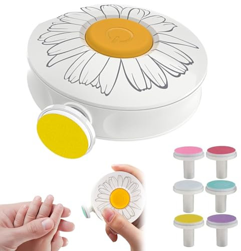 Elektrische Kinder Nagelfeile, Sicherer Kinder Nagelschneider, Kinder Nageltrimmer Maniküre Set, mit 6 Austauschbare Schleifköpfe, von Kinder und Erwachsenen - Weiß