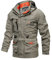 Duohropke Funktionsjacke Herren Cargo Jacke Windbreaker mit Vielen Taschen Bequeme Outdoorjacke Freizeit Elegante Herbstjacke Reißverschlussleiste Casual Jacke