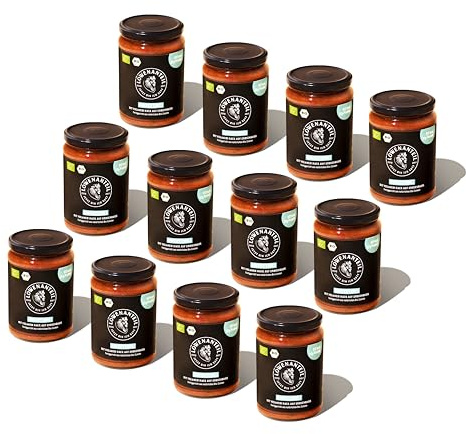 Löwenanteil - 100% Bio-Eintopf SWEET CHILI - 12x 570g Glas - Proteinreiches Bio-Fertiggericht mit angenehmer Schärfe, dezenter Süße & veganem Hack - Ohne Zuckerzusatz & Glutenfrei