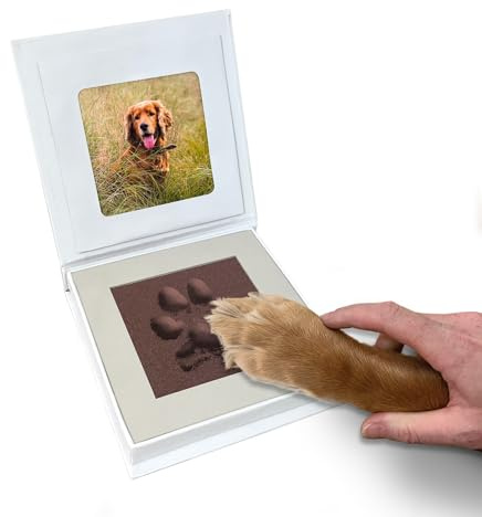Photo Frame & Pet Paw Print Kit for Dogs & Cats, Large Foam Impression Area