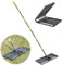 Starbover Rasenrechen mit Stiel Faltbar 220cm, Rasenrechen Lawn Leveling Raken Schwarz Metall, Robustes Boden Rasenplaner Werkzeug Rasenschieber für Yard Golf Garten Hinterhof