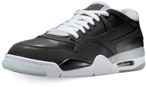 Air Jordan 4 RM Herrenschuhe (HV5184-010, Black/Wolf Grey/White/Fire Red), Schwarz/Wolf Grau/Weiß/Feuerrot, 44.5 EU