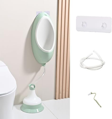 PQXQZ Kunststoff-Pissoir für Männer Wasserloses Urinal für Den AußEnbereich mit 78in Abflussrohr und Standfuß Wandmontiertes Badezimmer Urinale Abnehmbare Toilette(Green)
