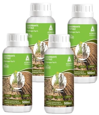 Diserbante Totale Potente 500ML - Erbicida Glifosato Totale per Erba e Prato - Glifosate Sistemico per Erbacce - Prodotto per Diserbo Pronto All'Uso - Disponibile in Diversi Pacchetti (4)