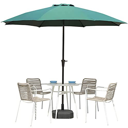 Patio Umbrella 270cm Round Shade Umbrella with 8 Ribs, Market Parasol, for Water Park Lawn Garden Square Western Restaurant, Green