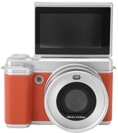 MENDUNER 5K Digital Cameras, 80 MP HD Dual Objektiv Digitalkamera mit Flip Bildschirm 18x Digitaler Zoom, Autofokus WLAN Videokamera für die Reisefotografie (Brown)