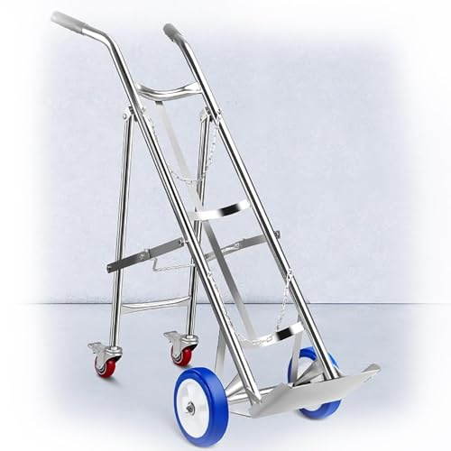 QUSYZD Chariot Pliable en Acier Inoxydable pour Bouteille d'oxygène - Support à 4 Roues pour Bouteille de gaz pour Un Transport et Un Stockage faciles, réservoir d'ox,4-Wheeled cart