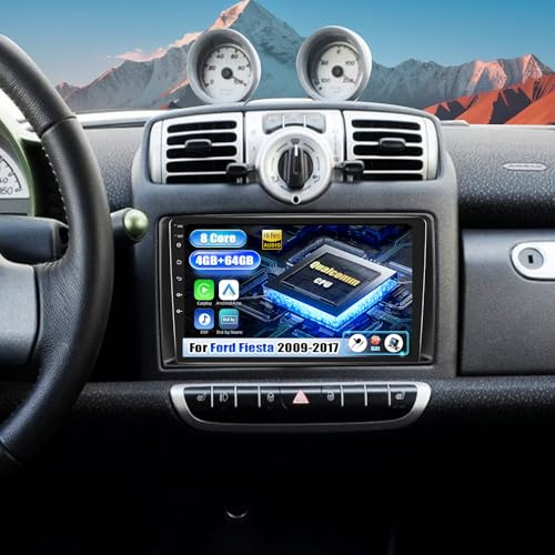 SIXWIN Qualcomm 8 Core 4+64G Android 15 Autoradio avec CarPlay pour Mercedes Benz Smart Fortwo 2005-2010 écran Tactile 9 Pouces avec Android Auto WiFi GPS Bluetooth FM/RDS DSP+caméra de recul