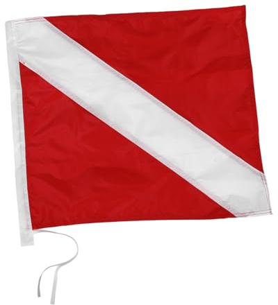 HONITANO Bandiera Segnalazione Immersioni in Poliestere con Asta Rinforzata Rimovibile Galleggiante per Attività Subacquee e Barche Resistente e Portatile