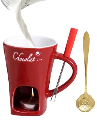 Fondue Tasse Keramische Schmelztassen Mit Gabel Und Löffel