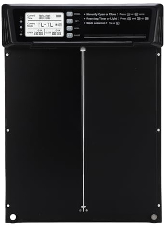 TARSHYRY Porte Automatique de Poulailler, Minuterie en Alliage D'aluminium à énergie Solaire, Capteur de Lumière, Télécommande pour Les éleveurs de Volailles, Maison et Ferme