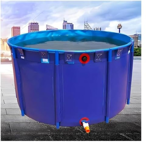 Piscine Hors Sol, Grande Toile Ronde de Piscine Hors Sol Pliable avec Support(1.5x1m)