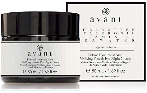 AVANT Acido Ialuronico Deluxe Ravvivante Viso & Occhi Crema Notturna, Nero, 50 Millilitri