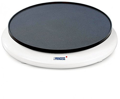 Princess 492227 Crepera, termostato regulable, 1100 W, 30 cm, revestimiento antiadherente, Blanco