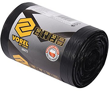 VOREL Bolsas de basura extrafuertes, 35 L, 50 unidades