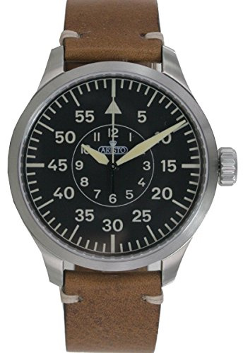 ARISTO Herren Uhr Armbanduhr Automatic 7H98 Vintage 47 Plilot Leder