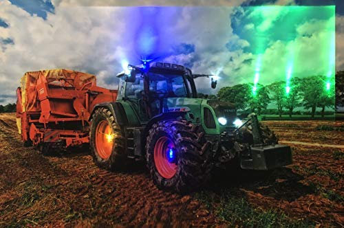 Samarkand - Lights LED-Bild mit Beleuchtung LED- Bilder Leinwandbild 65 x 45 cm Leuchtbild TRAKTOR/NATUR