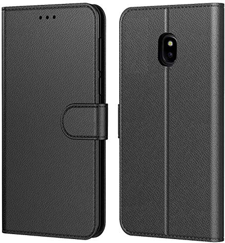 Tenphone Etui Coque pour Samsung Galaxy j3 2017 (J330), Protection Etui Housse en Cuir Portefeuille Livre,[Emplacements Cartes],[Fonction Support],pour (Samsung J3 2017 (5 Pouces), Noir)