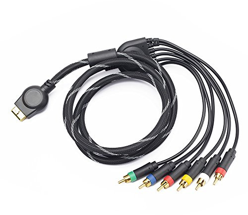 TENINYU Câble AV pour PS3 - 1,8 m - Haute résolution - Câble audio vidéo RCA pour Playstation 3 PS3 et Playstation 2 PS2 - Console de jeu