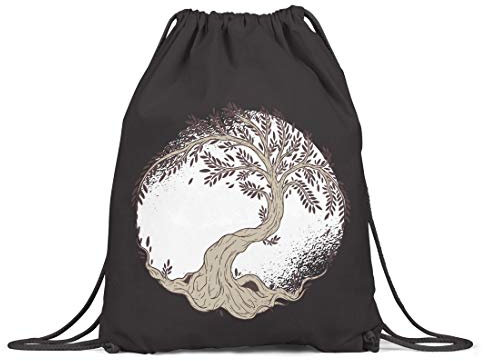 BLAK TEE A Tree of Life Organic Cotton Drawstring Gym Bag Black