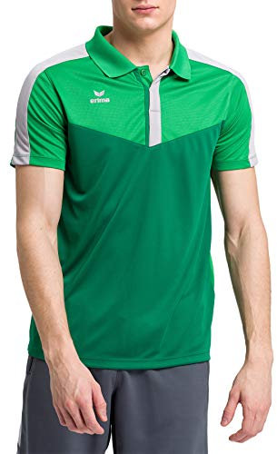 Erima Herren Squad Sport Poloshirt (1112019), fern Green/smaragd/Silver Grey, S