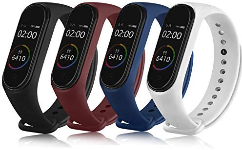 Meliya Armband kompatibel mit Xiaomi Mi Band 4 Xiaomi Mi Band 3, Silikon-Armband für Xiaomi Mi Smart Band 4 (ohne Host), 4 Farben
