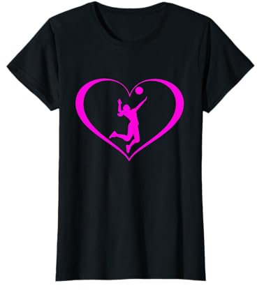 Volleyball Mädchen Hobby Herz T-Shirt
