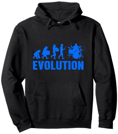 Evolution Drummer Drums Trommel Musik Schlagzeuger Spieler Pullover Hoodie