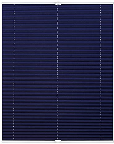 Lichtblick Plissee Blickdicht Tageslicht ohne Bohren Blau 80 cm x 130 cm (B x L)