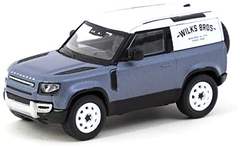 Tarmac T64G-019-BL Land Rover Defender 90 Wilks Bros matt blau/Weiss Maßstab 1:64 Modellauto