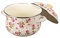 Cabilock Suppentopf Schmortopf Emaille Suppe Kochtopf Emaile Schüssel Mit Deckel Doppelohr Blumen Muster Emaille Chinesische Stil Retro Knetschüssel Multifunktional Schüssel für Kochen