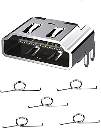 ANSUMG Connettore di ricambio per presa HDMI per Sony Playstation 4 PS4 – confezione da 2 (nota: non adatto per PS4 Slim/PRO) – 2 pack e Playstation 4 PS4 Controller L2 R2 Trigger Button Springs