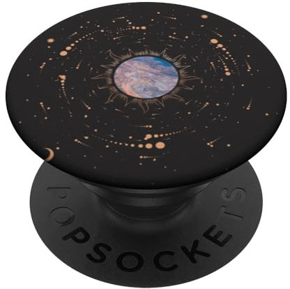Planet Universe Galaxy Astrologie Space Stars Moon schwarz PopSockets Klebender PopGrip