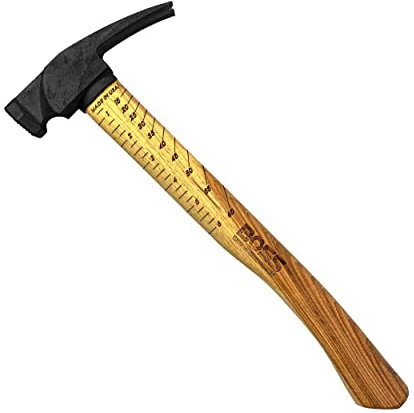 Boss Hammer 22 oz. Premium 4340 Steel Rip Claw Hammer with Tough Tennessee Hickory Handle - Cerakote, Rip Claw Design, Milled Face - Made in the USA - BH22STHI18M