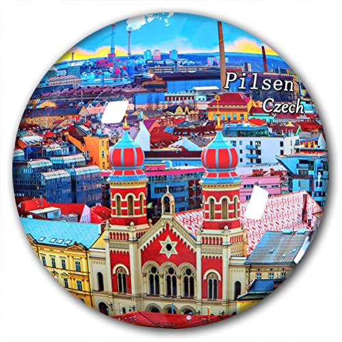 Tschechische Pilsen Kühlschrankmagnet Kühlschrank-Aufkleber dekorativer Magnet Reise-Souvenir Kristallglas