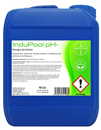 HERRLAN® pH-Minus 10 Liter – Flüssiger pH-Senker Food Grade - Organisch & kinderfreundlich für Familienpool, Baby- & Kinderbecken - Made in Germany