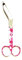 Ciseaux de pansement en acier inoxydable avec poignée colorée de 14 cm (motif cœur rose)